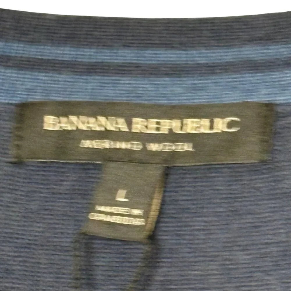 Banana Republic Merino Wool Crewneck Sweater Mens Large Blue NWT